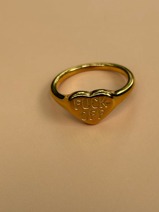 F*** OFF heart ring