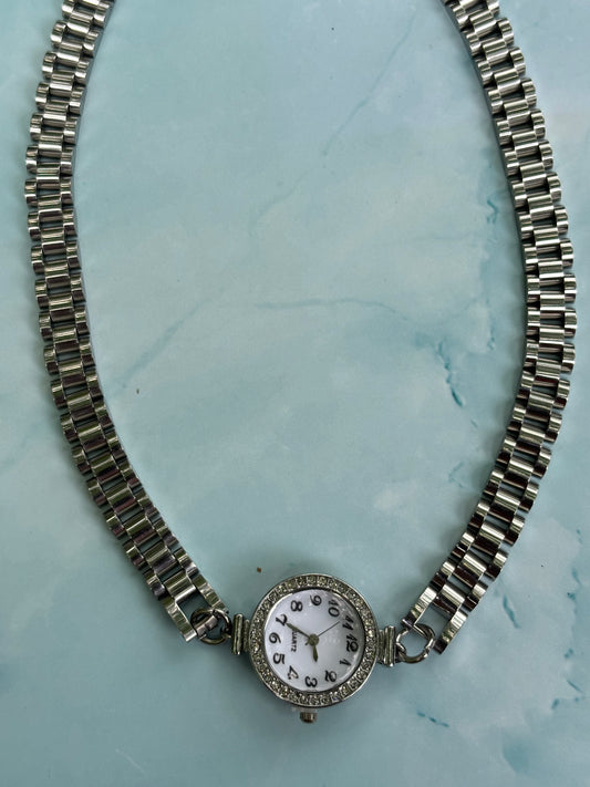 Silver Round Watch Strap Choker